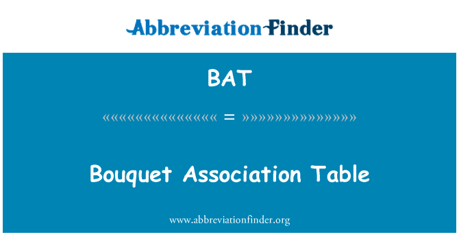 BAT: Tabela de associação de buquê