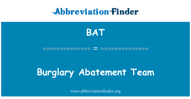 BAT: Équipe de réduction des émissions de cambriolage