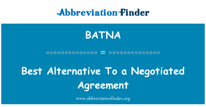 BATNA: Best Alternative To a Negotiated Agreement