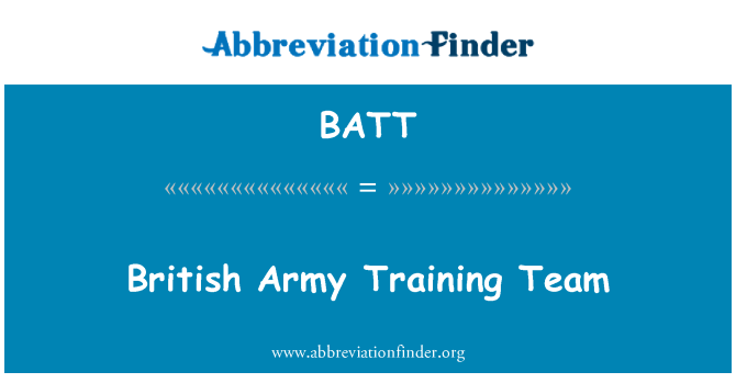 BATT: Britische Armee-Training-Team