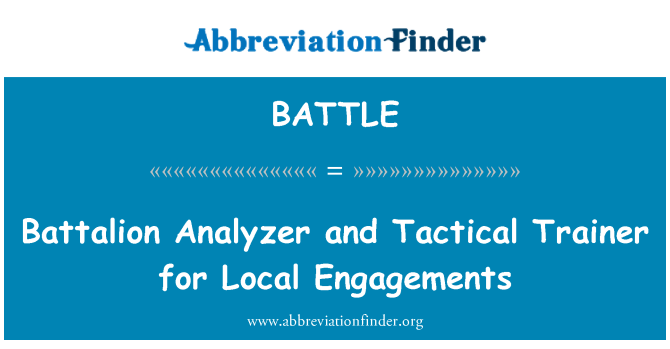 BATTLE: Prapor Analyzer a taktických trenér pro místní angažmá