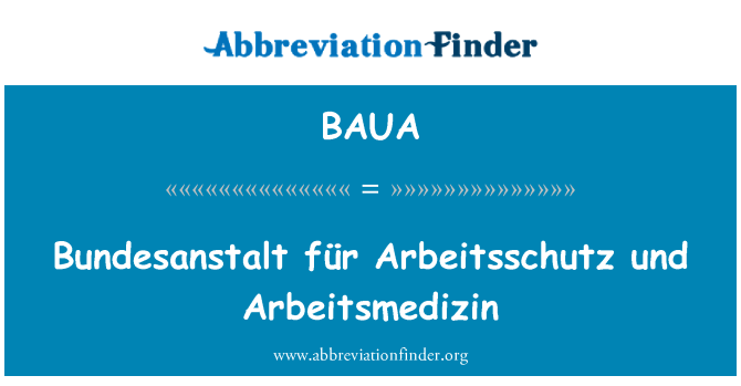 BAUA: Bundesanstalt für Arbeitsschutz und Arbeitsmedizin