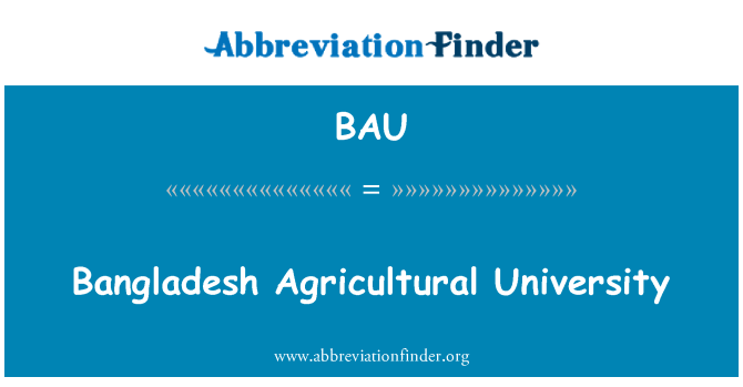 BAU: Bangladeš Agricultural University