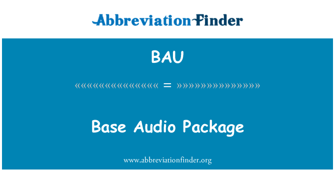 BAU: Πακέτο βάση ήχου