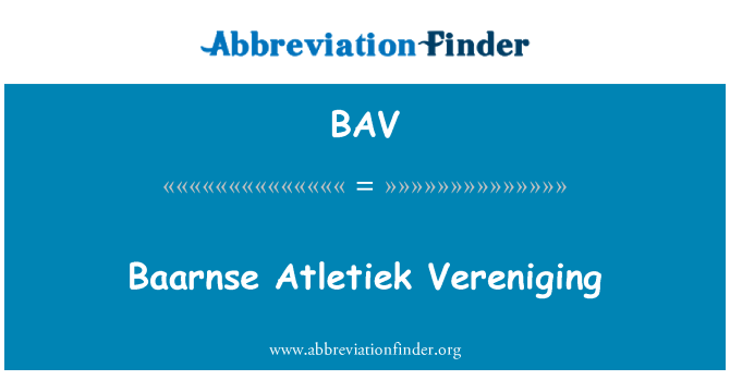 BAV: Baarnse Atletiek Vereniging