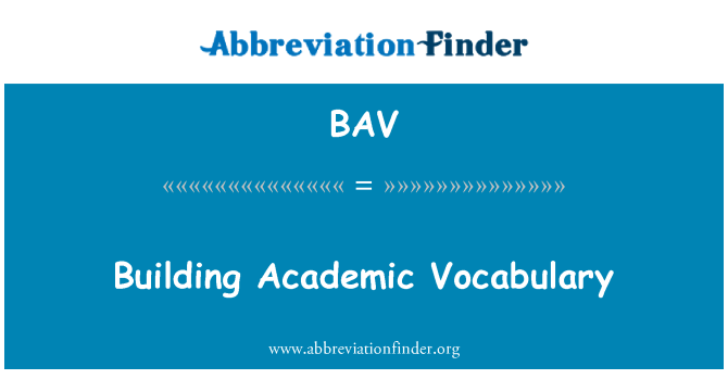 BAV: Bâtiment vocabulaire académique