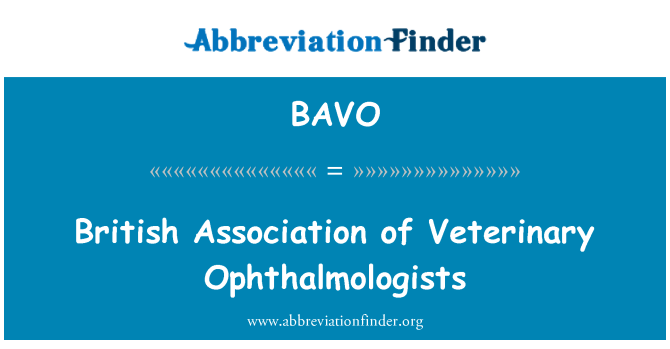 BAVO: האגודה הבריטית של רופאי עיניים וטרינרית