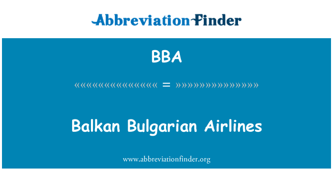 BBA: Balcanice bulgar Airlines