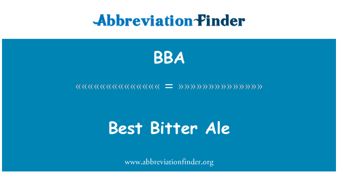 BBA: 最好的苦啤酒