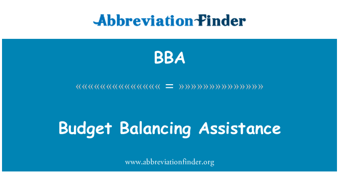 BBA: बजट संतुलन साधने सहायता