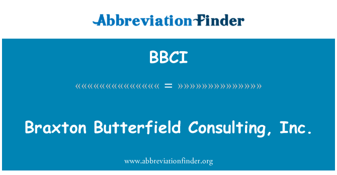 BBCI: 布拉克斯顿巴特菲尔德咨询公司。