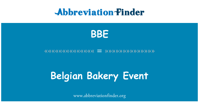 BBE: Eveniment belgian de panificatie