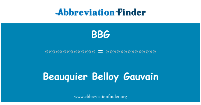 BBG: Beauquier Belloy Gauvain