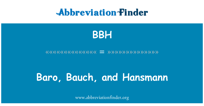 BBH: Baro, Bauch und Hansmann