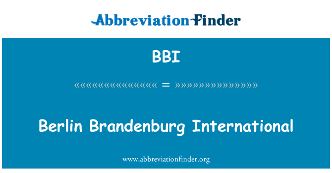 BBI: Berlin Brandenburg Međunarodna