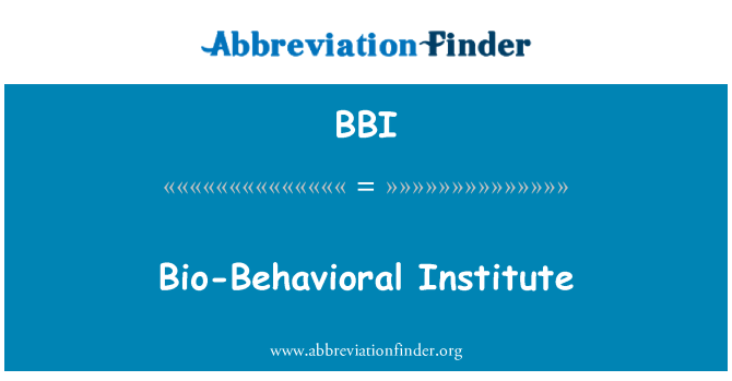 BBI: Istitut ta ' bijo-komportamentali