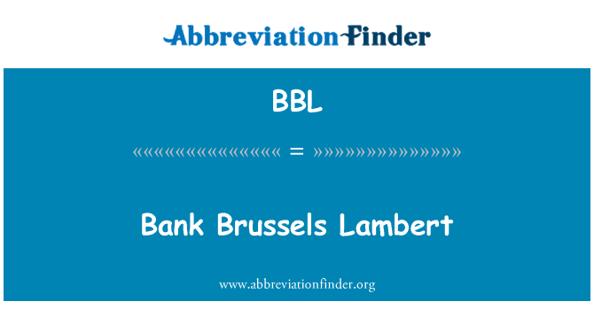 BBL: Banka Brusel Lambert