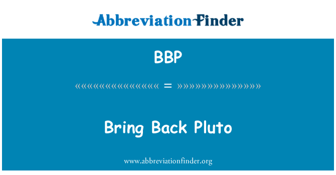 BBP: Få tillbaka Pluto