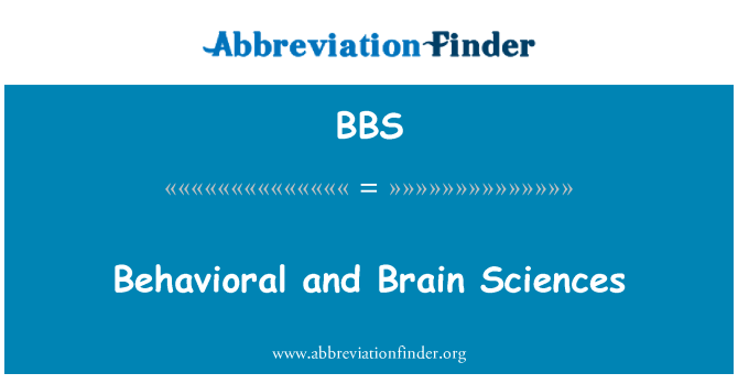 BBS: Comportement Et Cerveau, syans yo