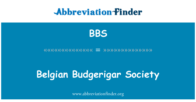 BBS: Sosyete Budgerigar Belge