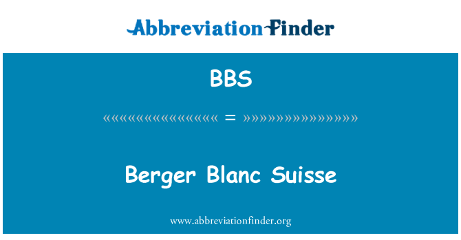 BBS: Berger Blanc Suisse