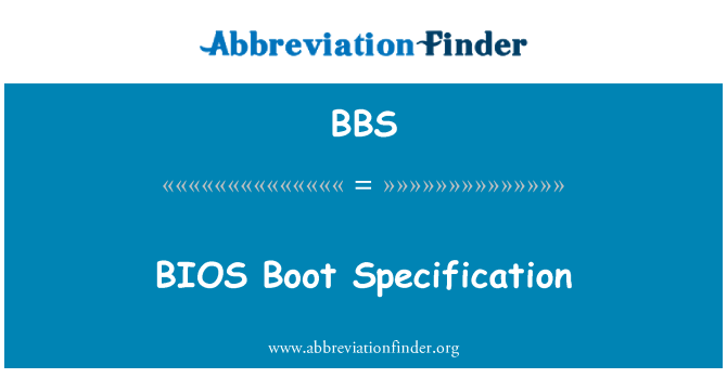 BBS: Especificació de bota de BIOS