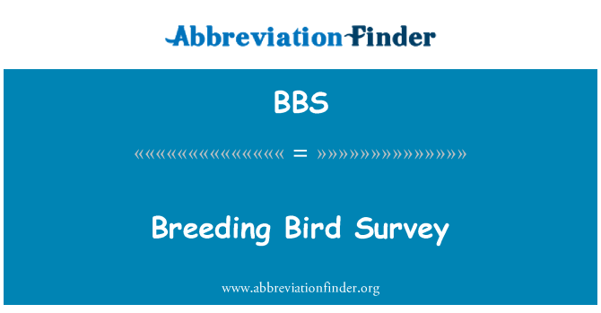 BBS: Breeding Bird Survey