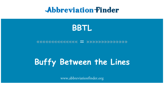 BBTL: Buffy tra le linee