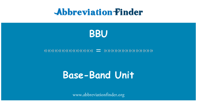 BBU: 베이스 밴드 단위