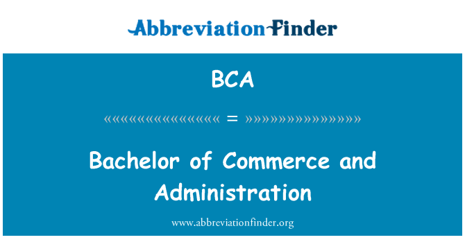 BCA: Bachelor of Commerce og Administration