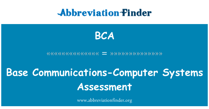 BCA: Evaluare de sisteme de comunicaţii-calculator bază