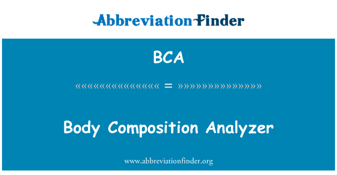 BCA: Analizador de composición corporal