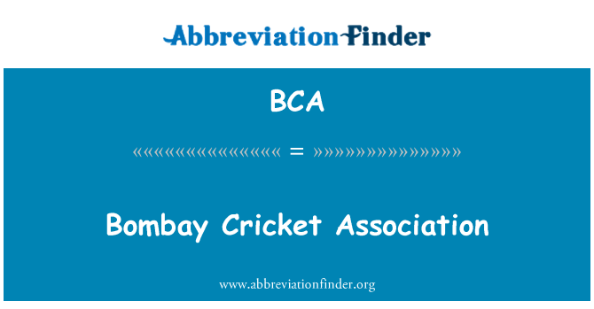BCA: Bombay kriketová asociácia