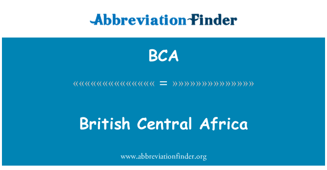 BCA: Lielbritānijas Centrālā Āfrika