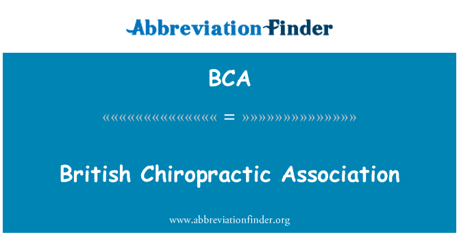 BCA: Britų Chiropractic asociacija