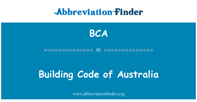 BCA: Bygning kode af Australien