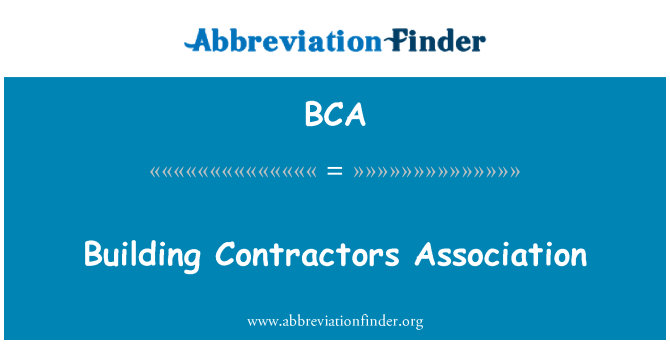 BCA: Bygningen Contractors Association