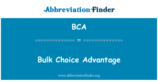 BCA: Avantaj Choix en