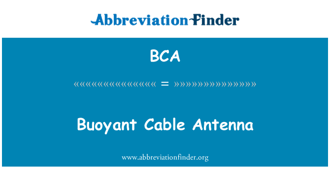 BCA: 잘 뜨는 케이블 안테나