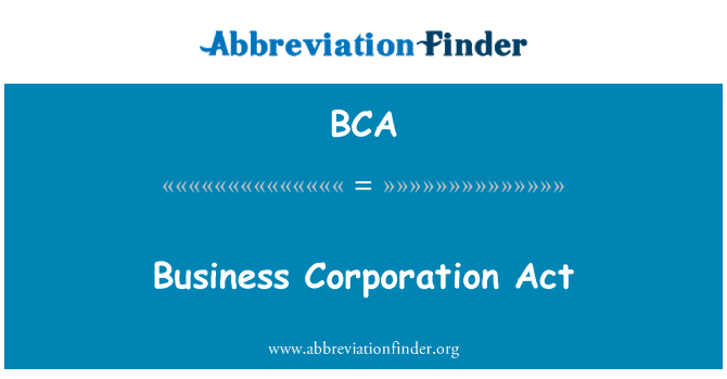 BCA: Verslo korporacijos aktas