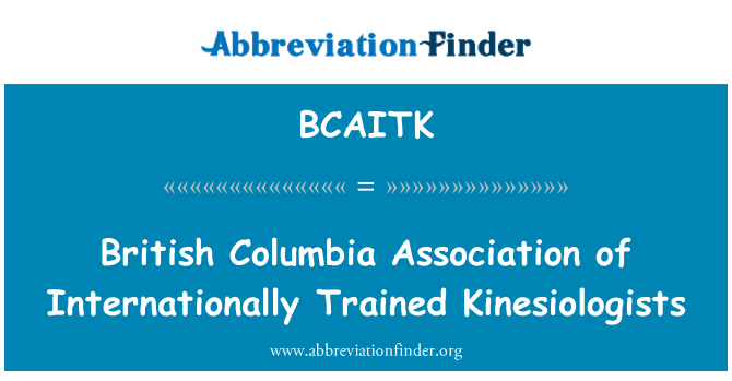 BCAITK: British Columbia Hiệp hội quốc tế được đào tạo Kinesiologists