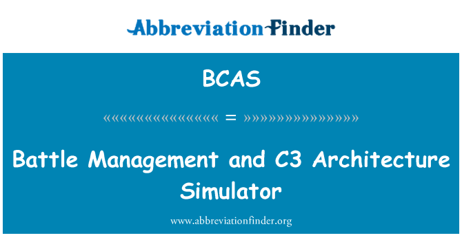 BCAS: סימולטור C3 אדריכלות וניהול קרב