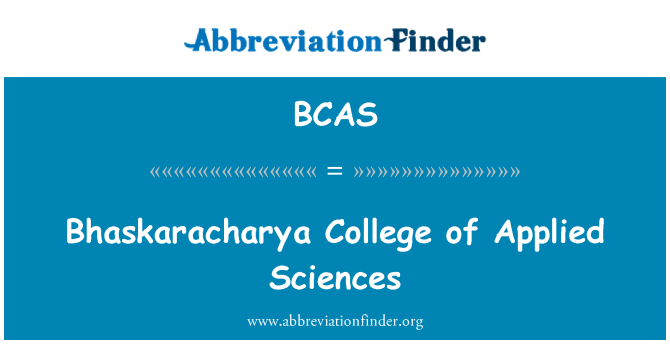 BCAS: Bhaskaracharya faculdade de ciências aplicadas