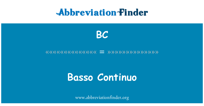 BC: Basso Continuo