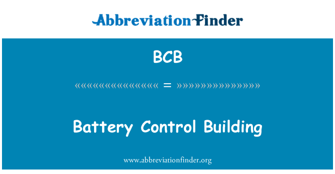 BCB: Battery Control Building