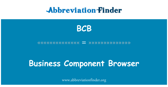 BCB: Business Component Browser