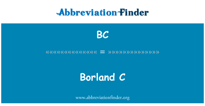 BC: Borland C