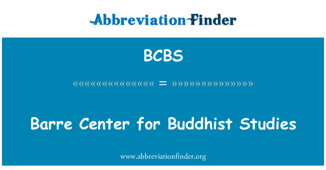 BCBS: Barre Center for buddhistiske undersøgelser