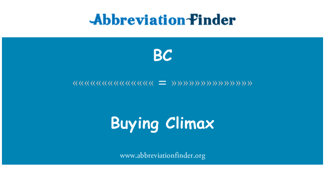 BC: Cumpararea punctul culminant