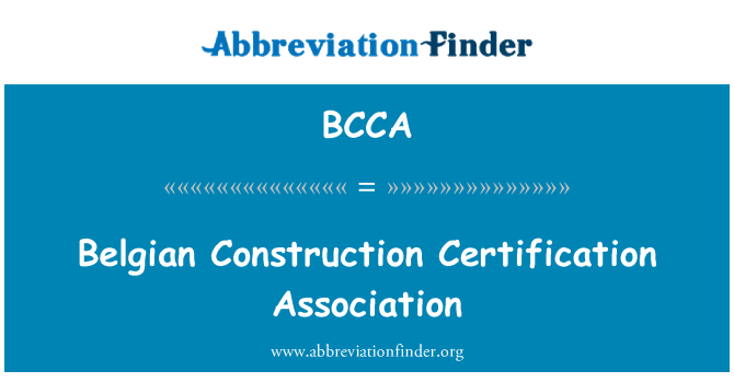 BCCA: Associazione di certificazione di costruzione belga
